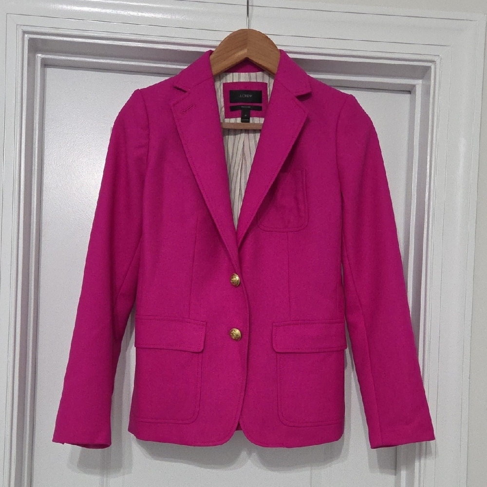 J. Crew Vibrant Pink Rhodes Blazer